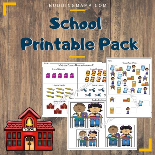 School-related printable pack unit study guide for early education Pre-K, K, and 1st grade