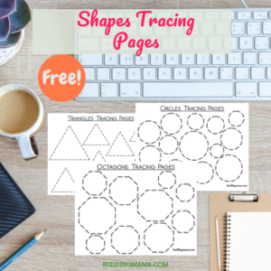 white keyboard clipboard notebook tracing sheets pages printable circle octagons triangles