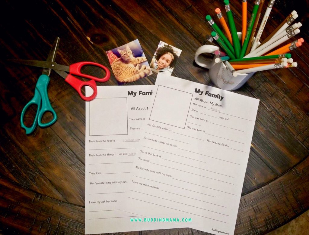 all about my family activities for kids worksheets homeschool, family, dad, daughter, sister, worksheets, black and white background, free download