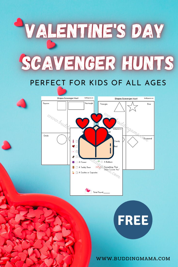 Valentine's Day Scavenger Hunts Outside Activities for Kids Budding Mama