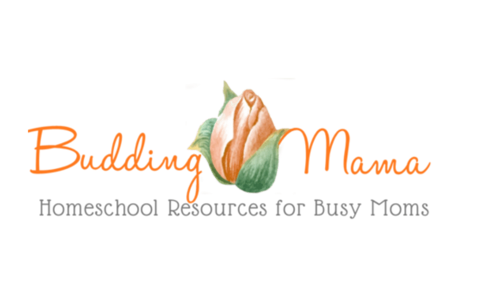 buddingmama logo orange rose flower growth blossom homeschool education resources for busy moms