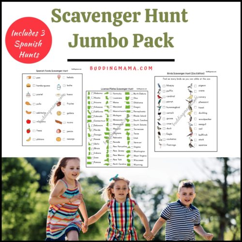 A jumbo pack of 13 different scavenger hunts to get the little ones up and moving and learning all at the same time.