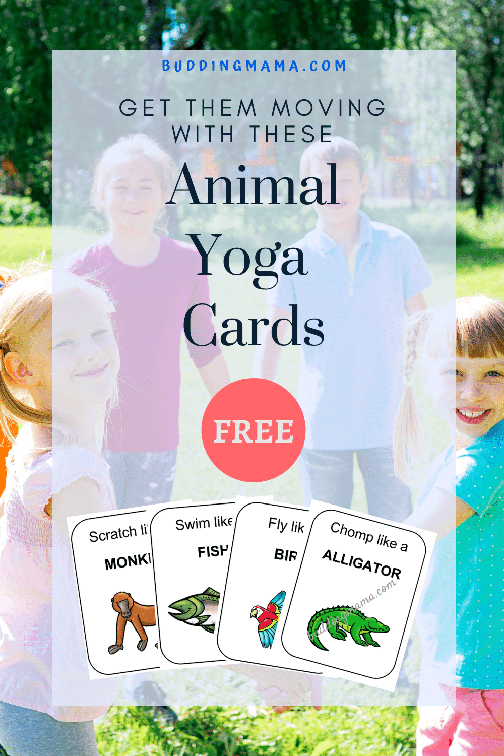 Free animal yoga cards to get your little ones up and moving today.