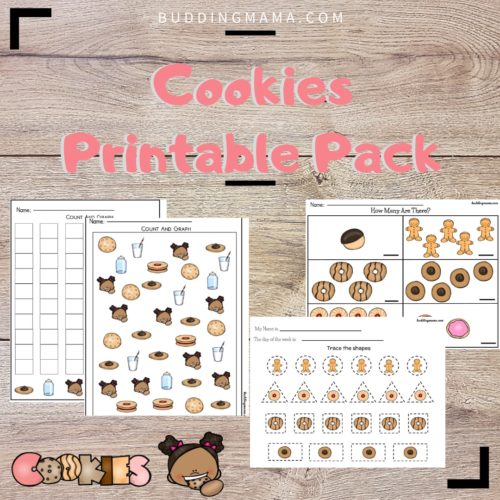 50 plus page cookies printable pack unit study great for young learners by Budding Mama
