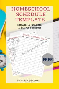 Editable Homeschool Schedule Template – Budding Mama