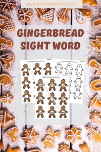 gingerbread sight word match activity sheets pin