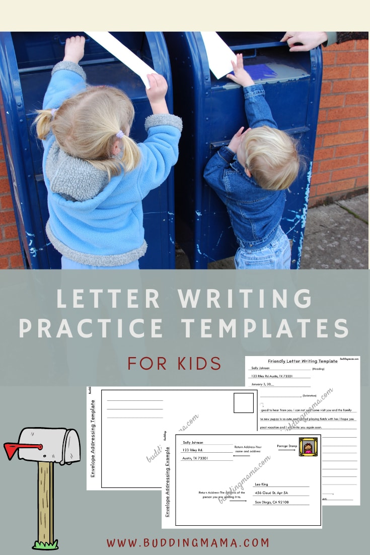 Teaching letter writing to kids with template practice