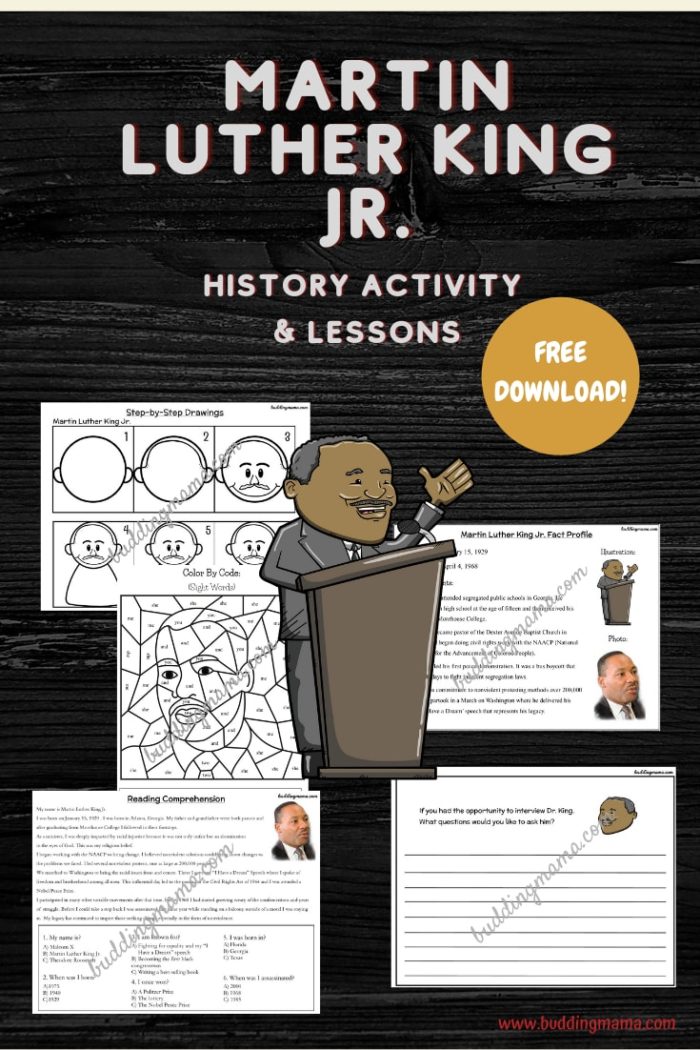 Martin Luther King Jr. History Worksheets [Free Download] – Budding Mama