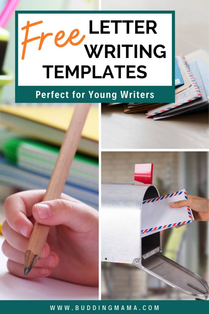 Teaching letter writing to kids with template practice Budding Mama Pinterest