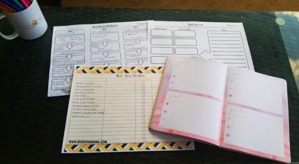 mid year goal planner review journal buddingmama