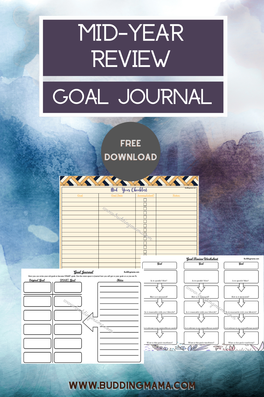 mid year goal planner review journal buddingmama