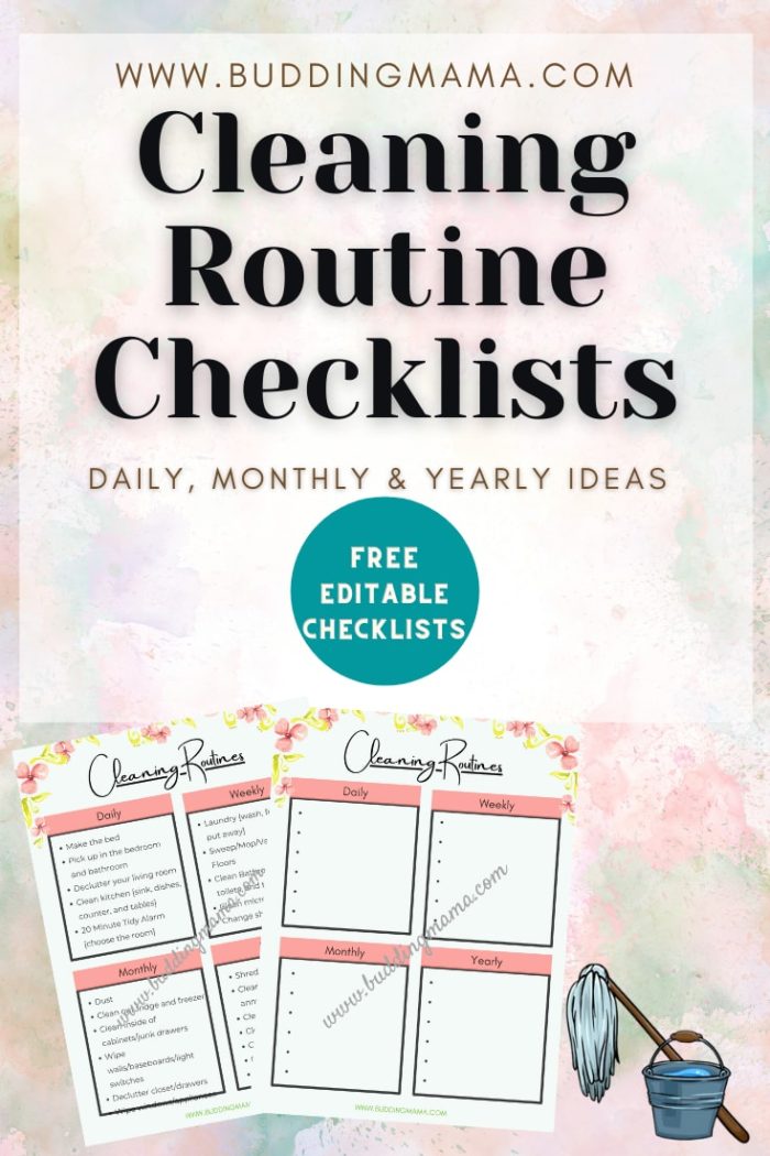 Free Cleaning Routine Checklists Printable – Budding Mama