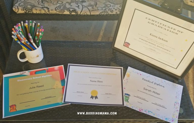 Homeschool Graduation Diploma Certificates [Free Templates] – Budding Mama
