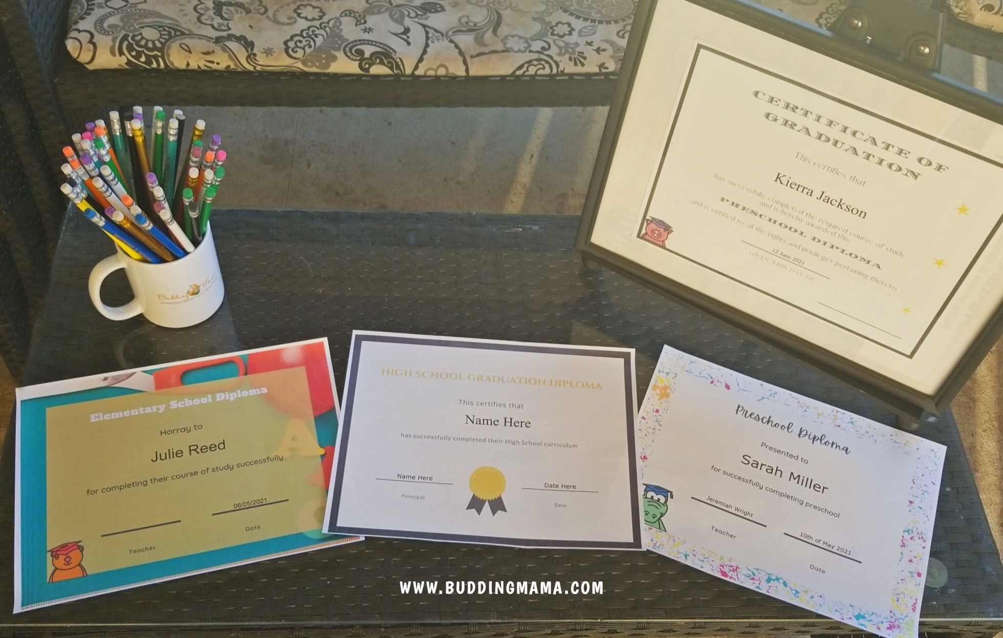 Homeschool graduation diploma certificates free templates budding mama
