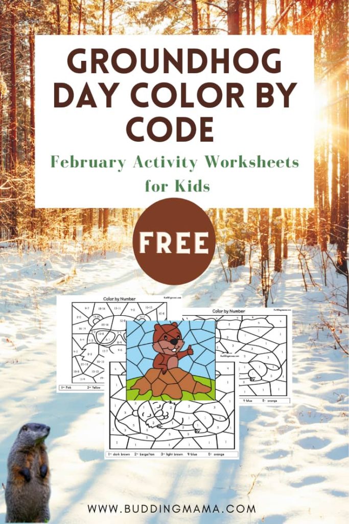 Groundhog Day Subscriber Freebie February Activity for Kids Pin Budding Mama