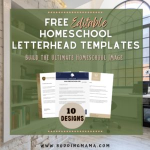 Homeschool Editable Letterhead Templates Freebie