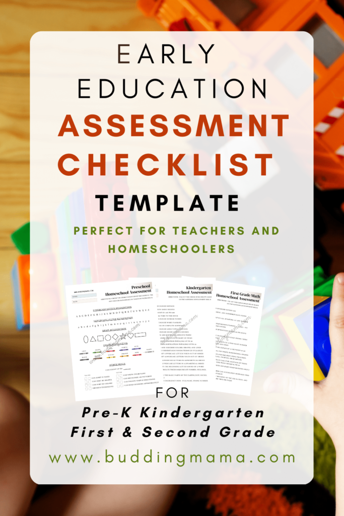 Homeschool Assessment Checklist Template Free Download Pin