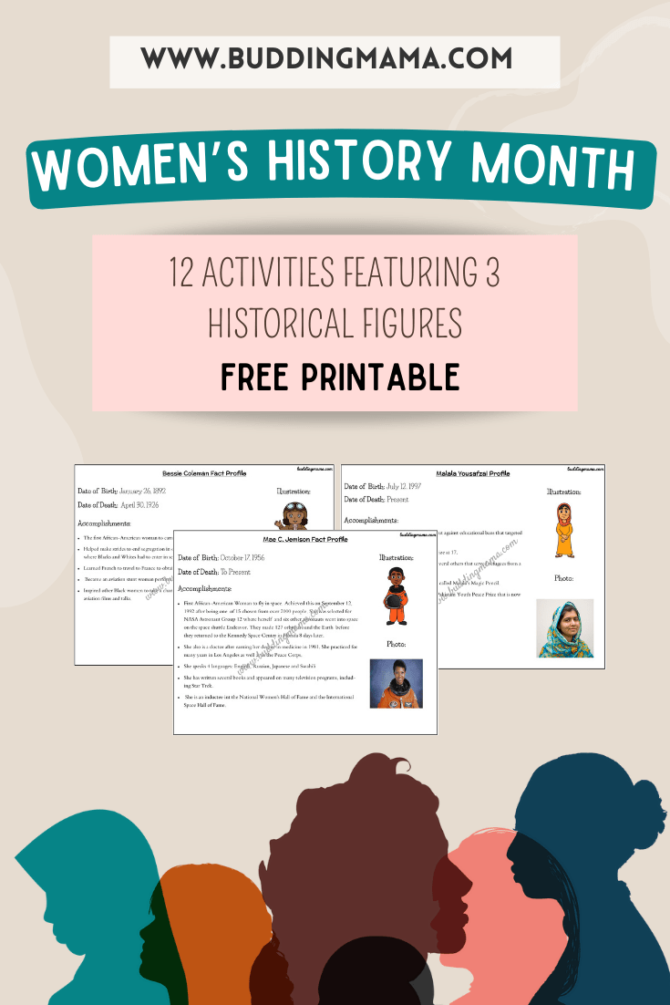 Women's History Month Pack Freebie graphic buddingmama