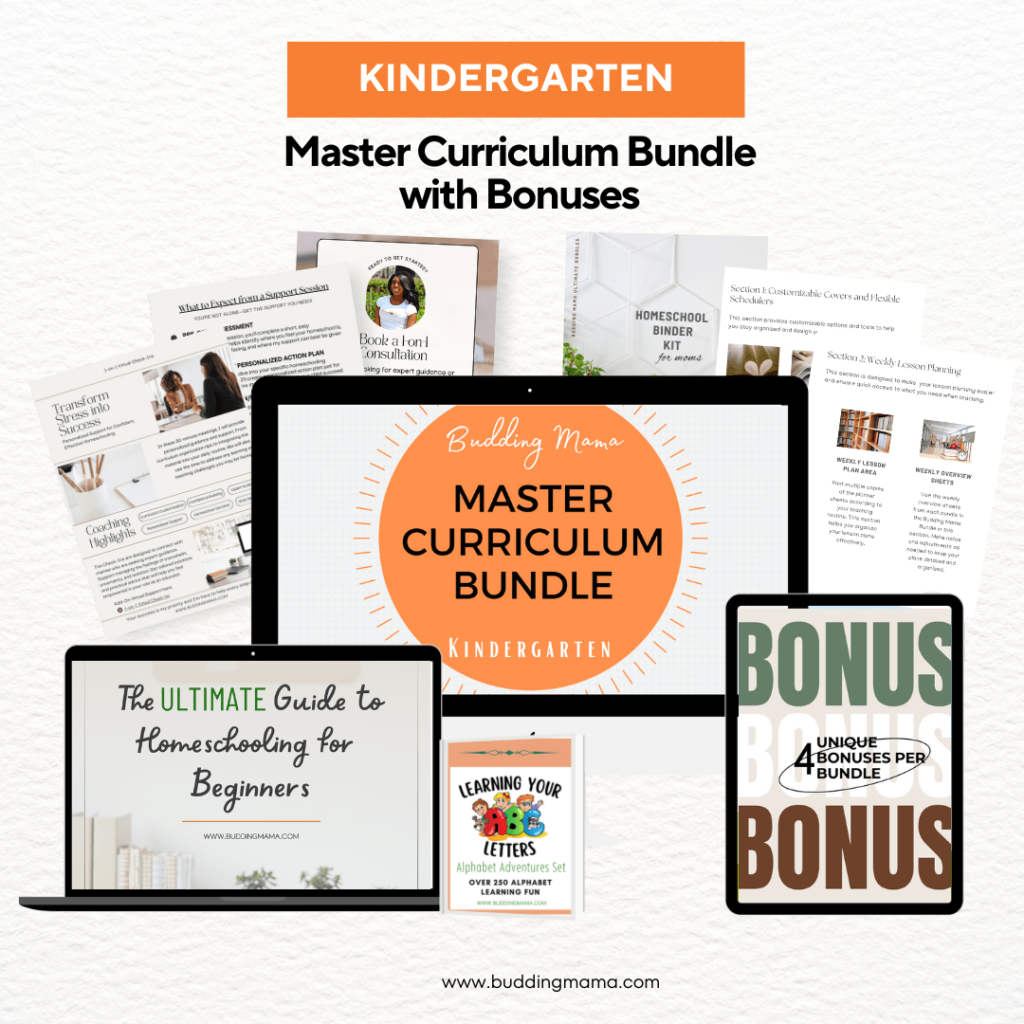 kindergarten curriculum graphic master bundle with laptop and details budding mama